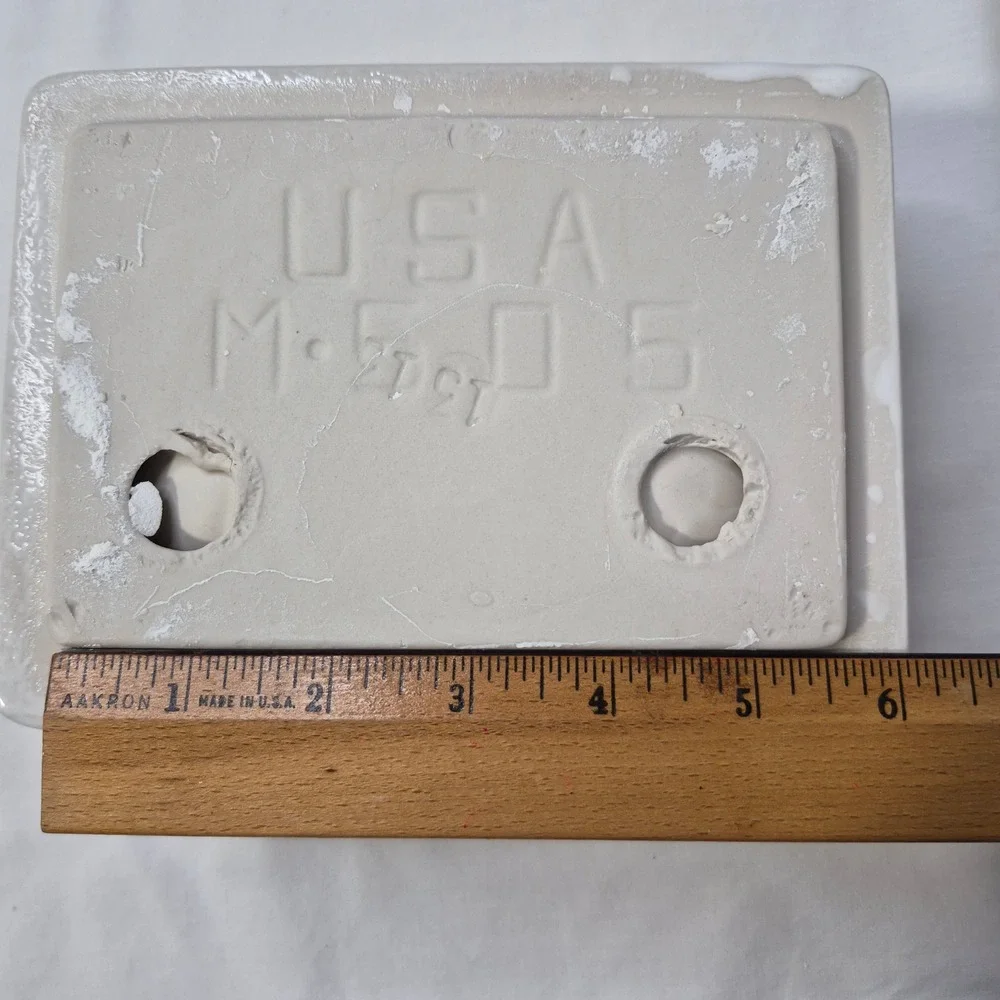 Vintage MCM Ceramic Soap Dish White Recessed Wall Mount Grab Bar USA M-505 Retro
